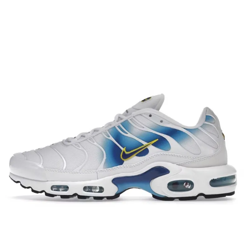 Nike Air Max Plus Spray Paint Swoosh White Blue