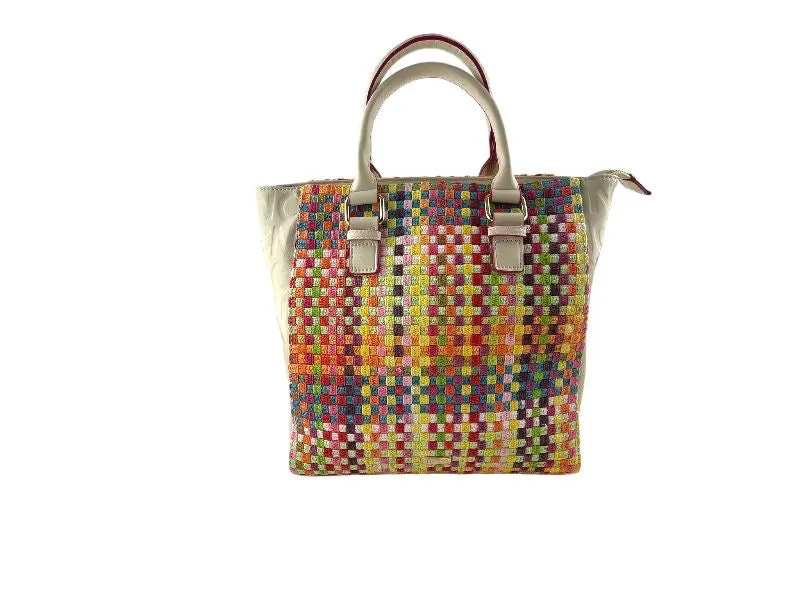 Noco | Bolso (Tote)de mano o colgar vegano ligero rafia trenzada multicolor Paris L