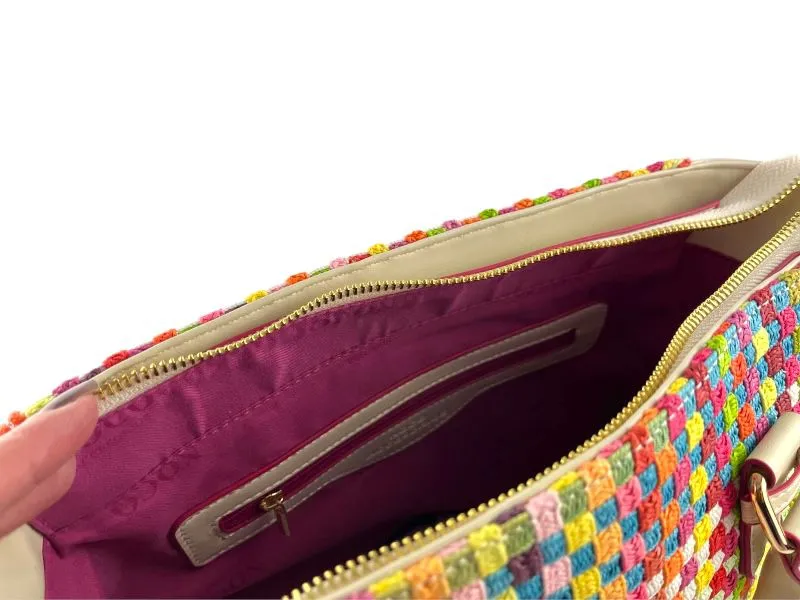 Noco | Bolso (Tote)de mano o colgar vegano ligero rafia trenzada multicolor Paris L