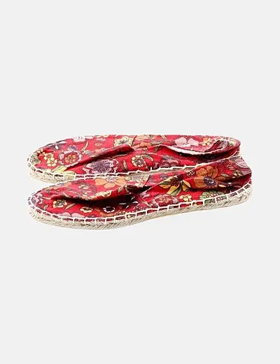 NoName Alpargata roja estampado floral