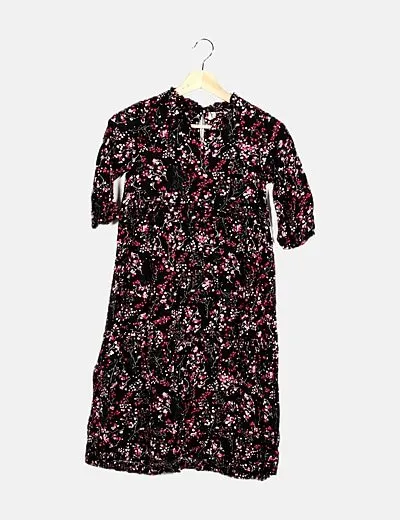 ONLY Vestido negro estampado floral