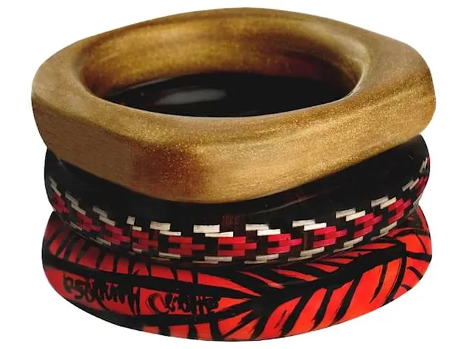 Otras joyas Autre Marque Alfonso Mendoça, brazaletes de lujo hechos a mano en colombia. Negro Roja Dorado 