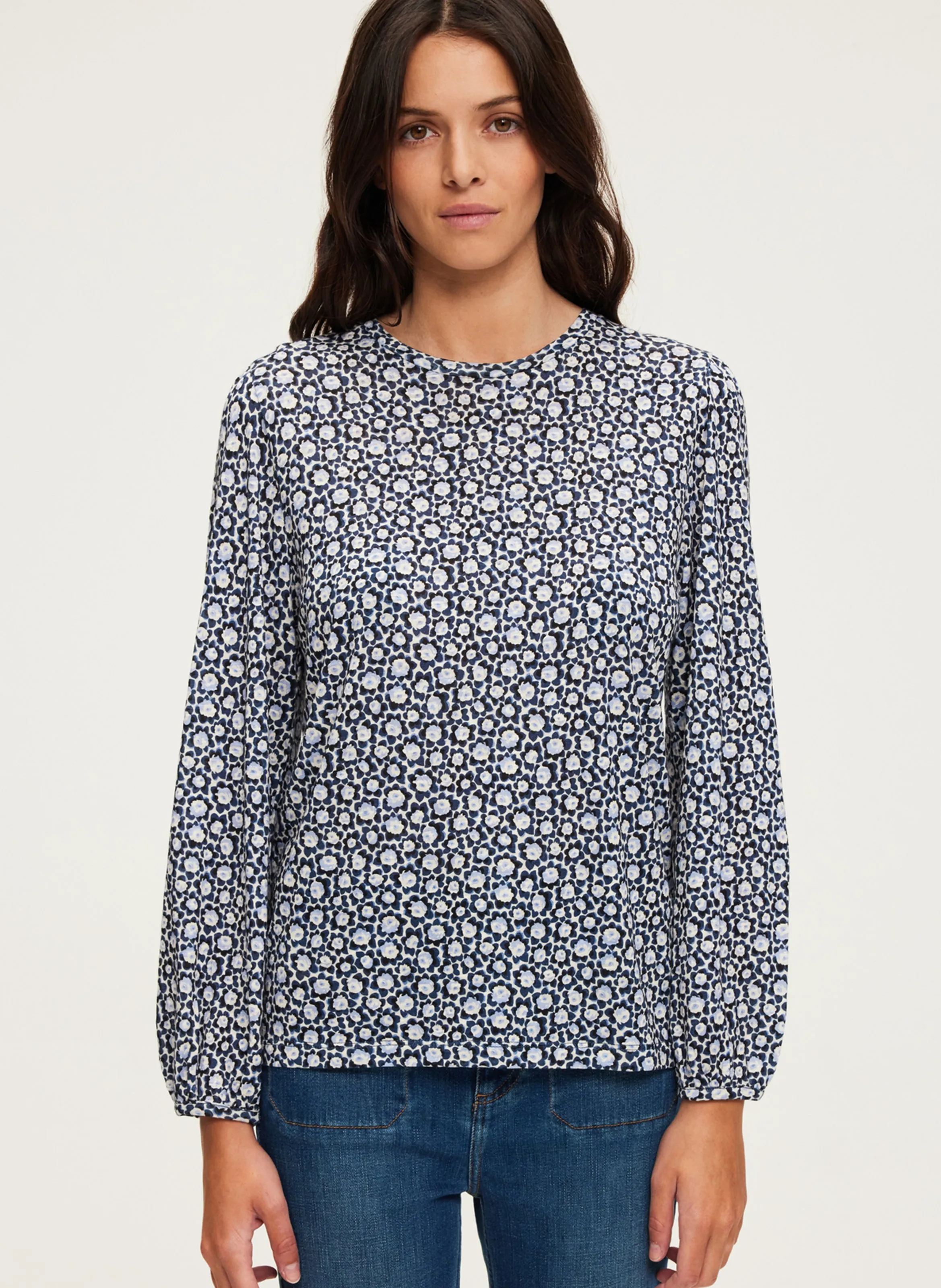 PABLO ALEXANDRA  CAMISETA DE MANGA LARGA DE ALGODóN MEZCLADO EN AZUL