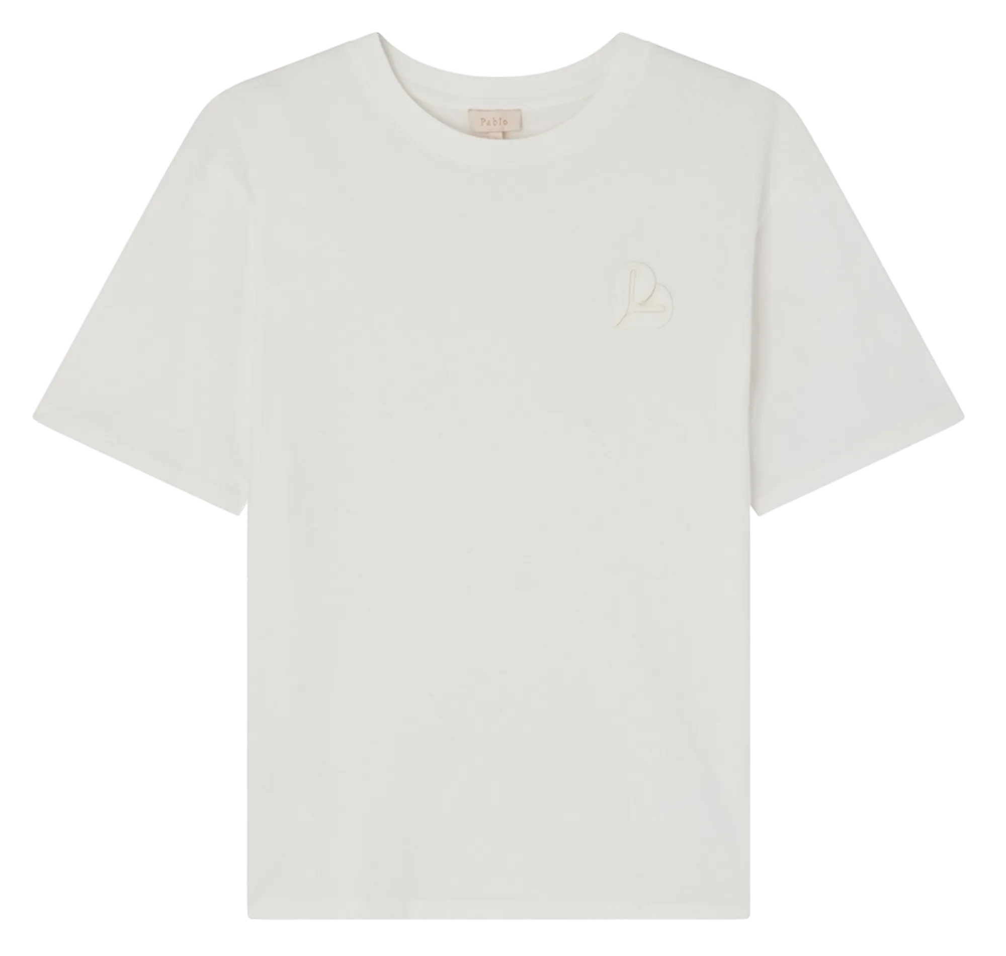 PABLO AVRIL  CAMISETA RECTA DE ALGODóN CON CUELLO REDONDO EN BLANCO