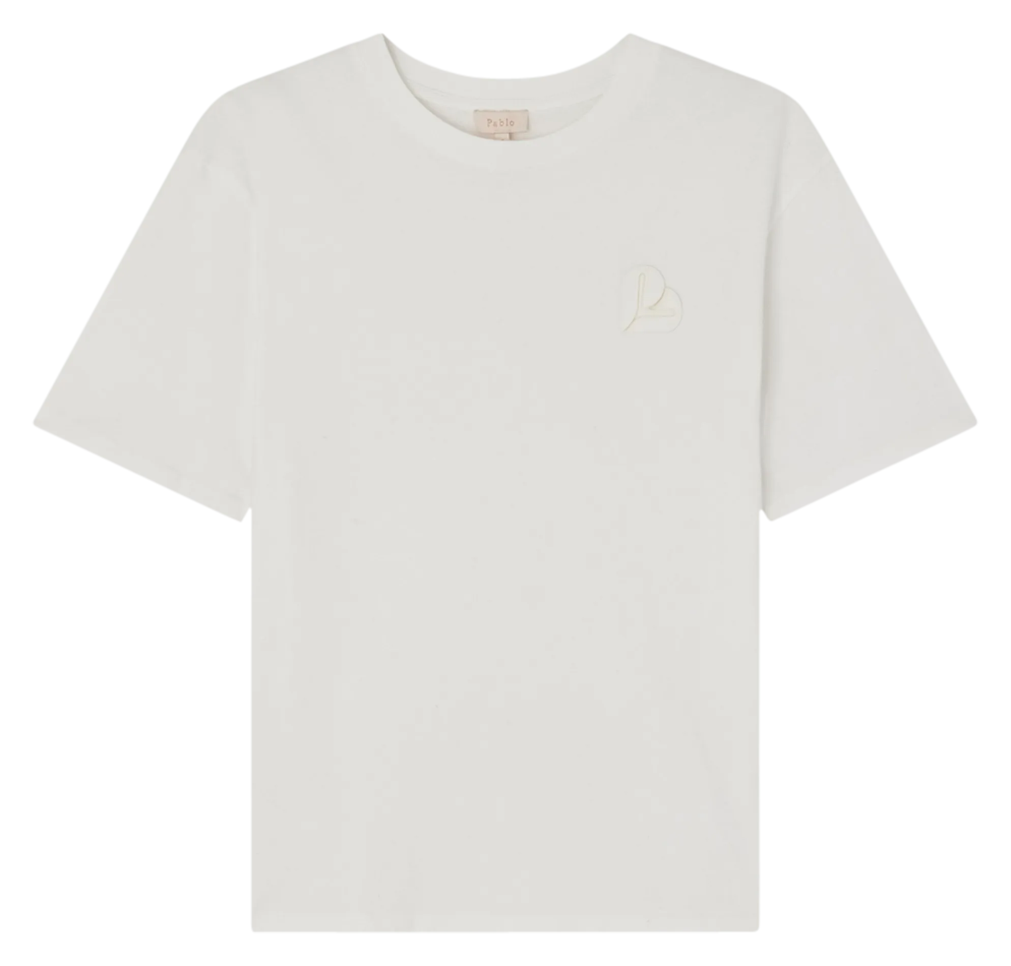 PABLO AVRIL  CAMISETA RECTA DE ALGODóN CON CUELLO REDONDO EN BLANCO