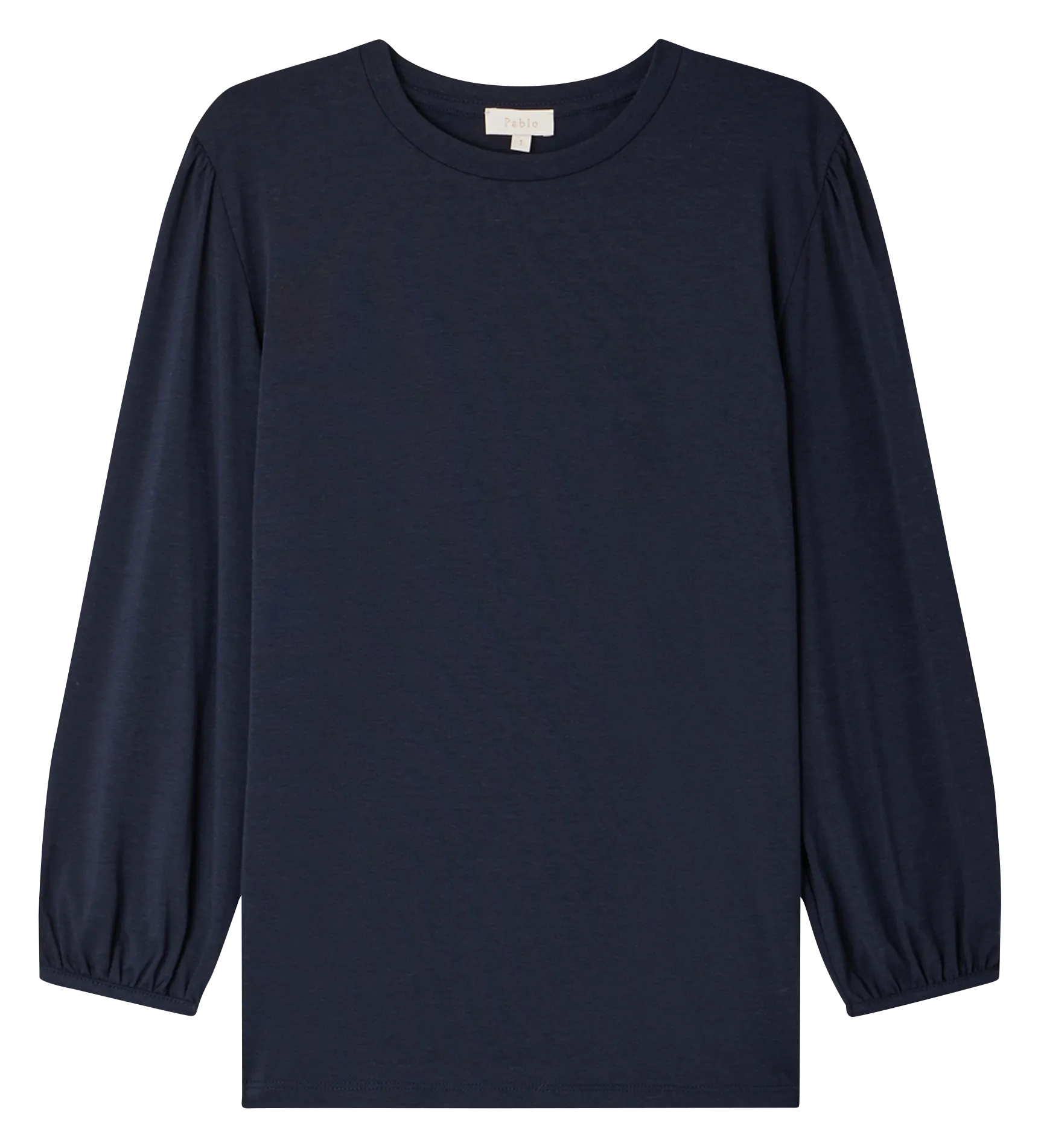 PABLO AZLIS  CAMISETA RECTA DE MANGA LARGA EN AZUL
