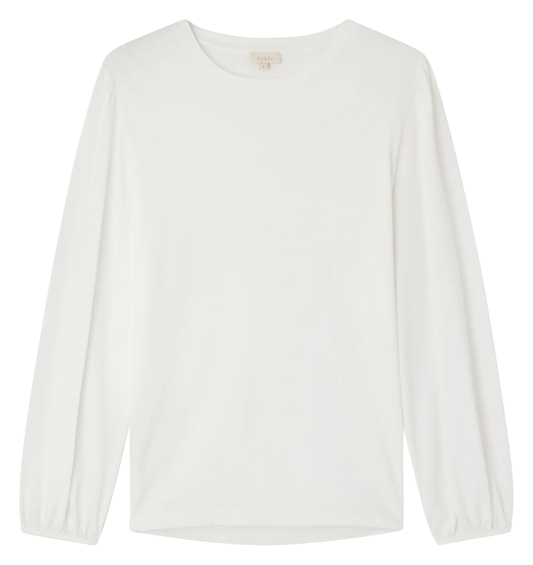 PABLO AZLIS  CAMISETA RECTA DE MANGA LARGA EN BEIGE