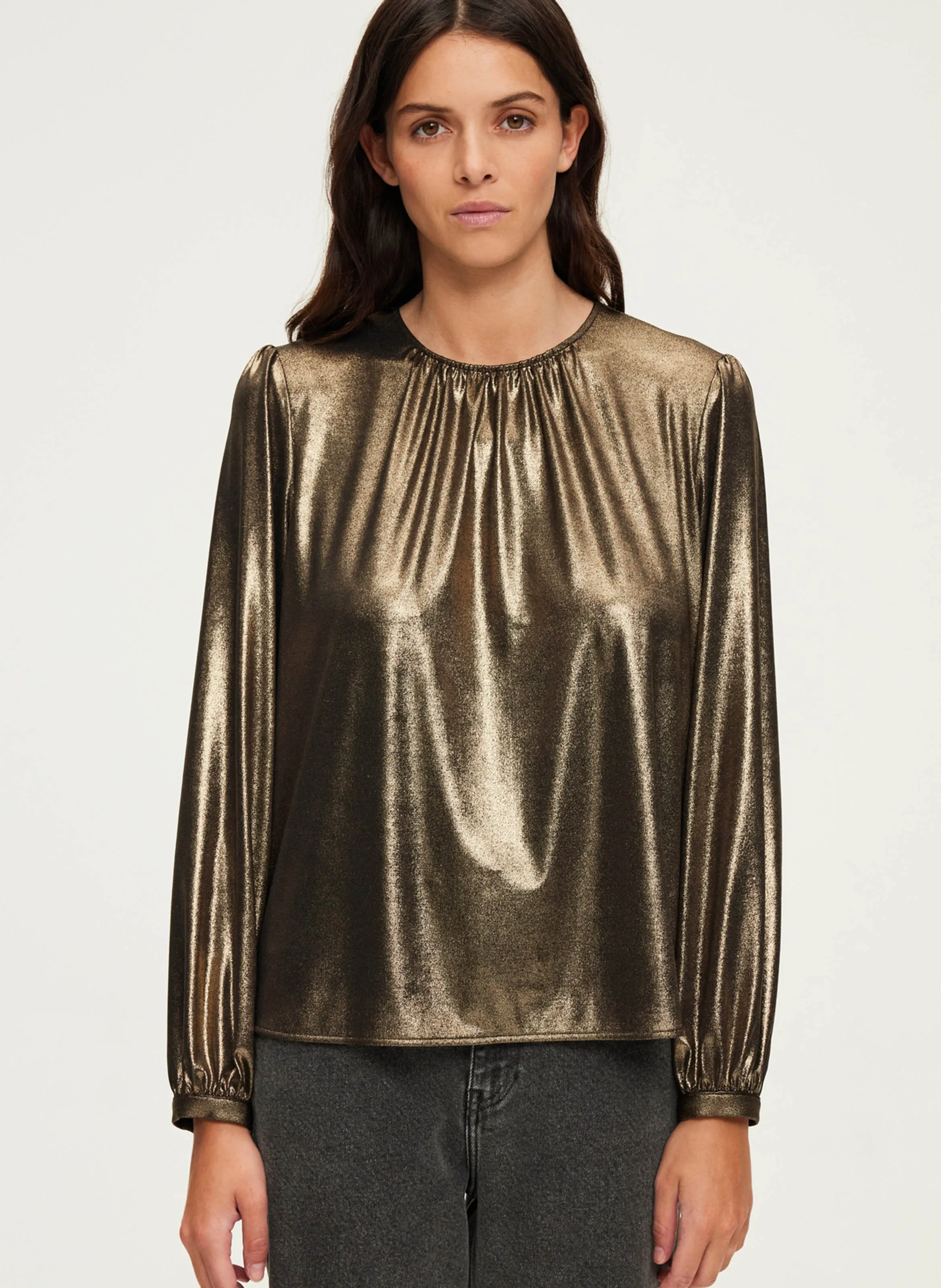 PABLO BELUMA  CAMISETA DE TIRANTES HOLGADA LISA CON CUELLO REDONDO EN DORADO