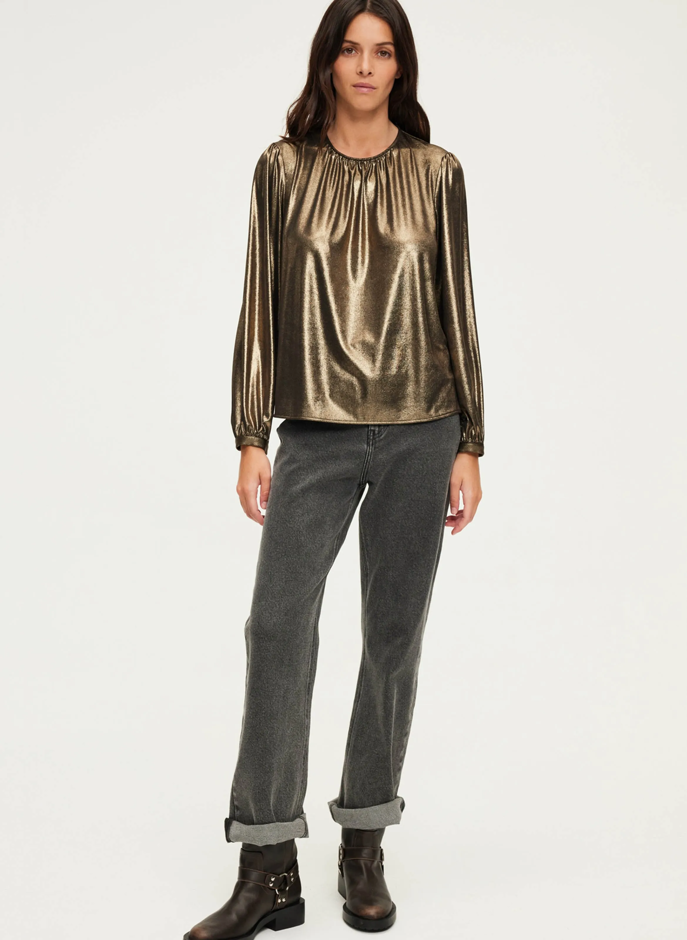 PABLO BELUMA  CAMISETA DE TIRANTES HOLGADA LISA CON CUELLO REDONDO EN DORADO