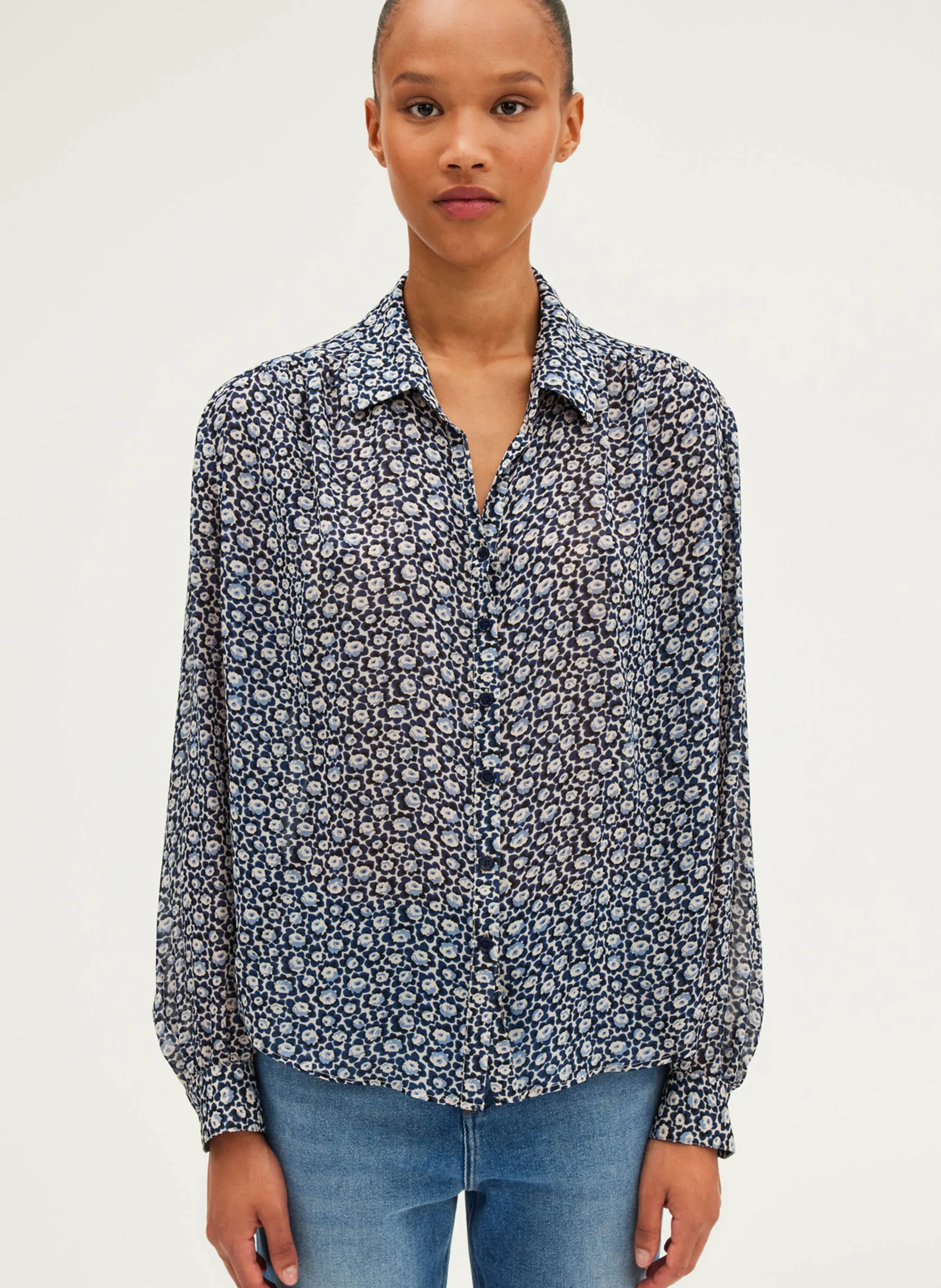 PABLO BRAILLE  CAMISA HOLGADA ESTAMPADA EN AZUL