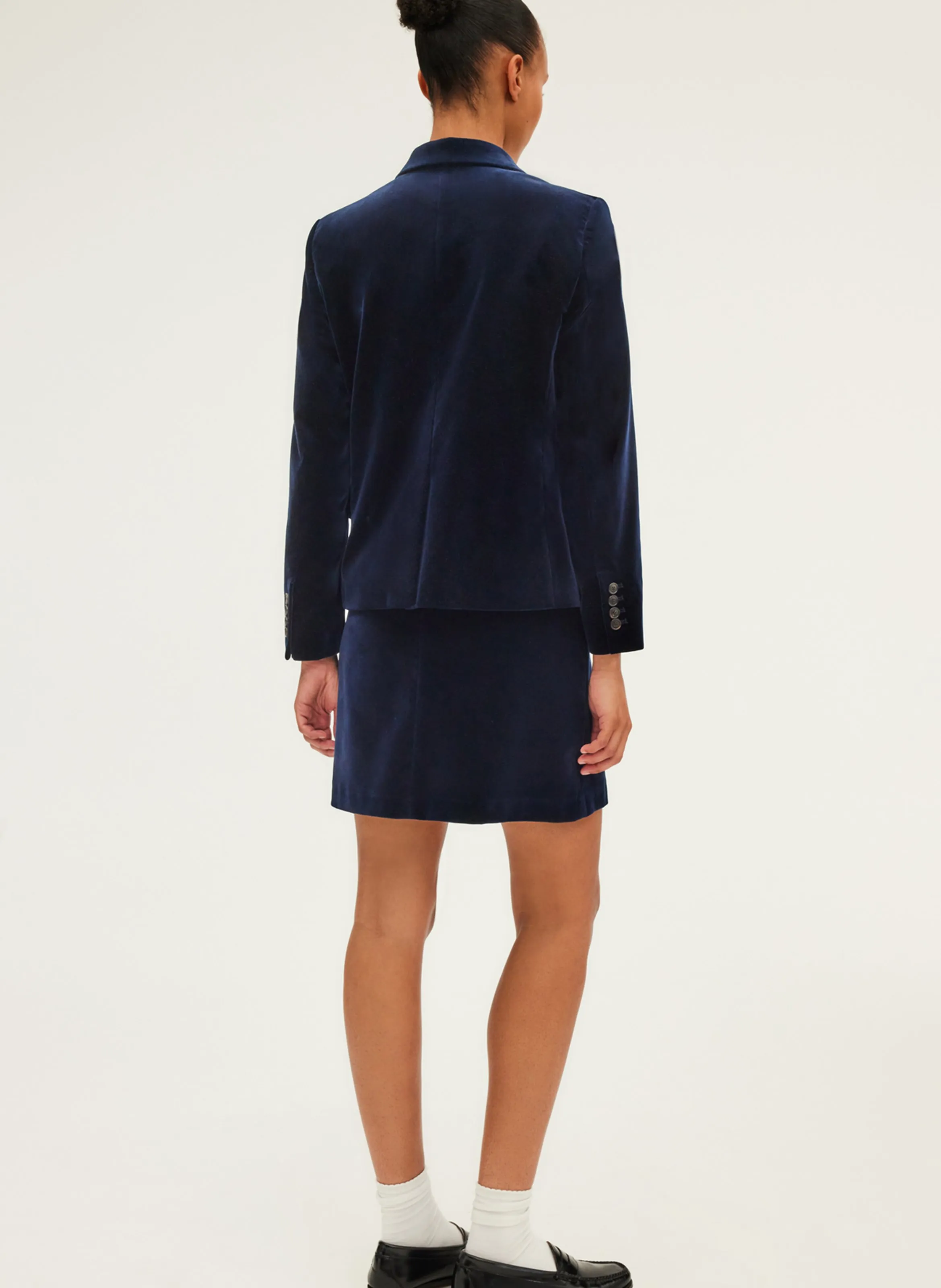 PABLO MEGANE  CHAQUETA CORTA DE TERCIOPELO DE ALGODóN EN AZUL