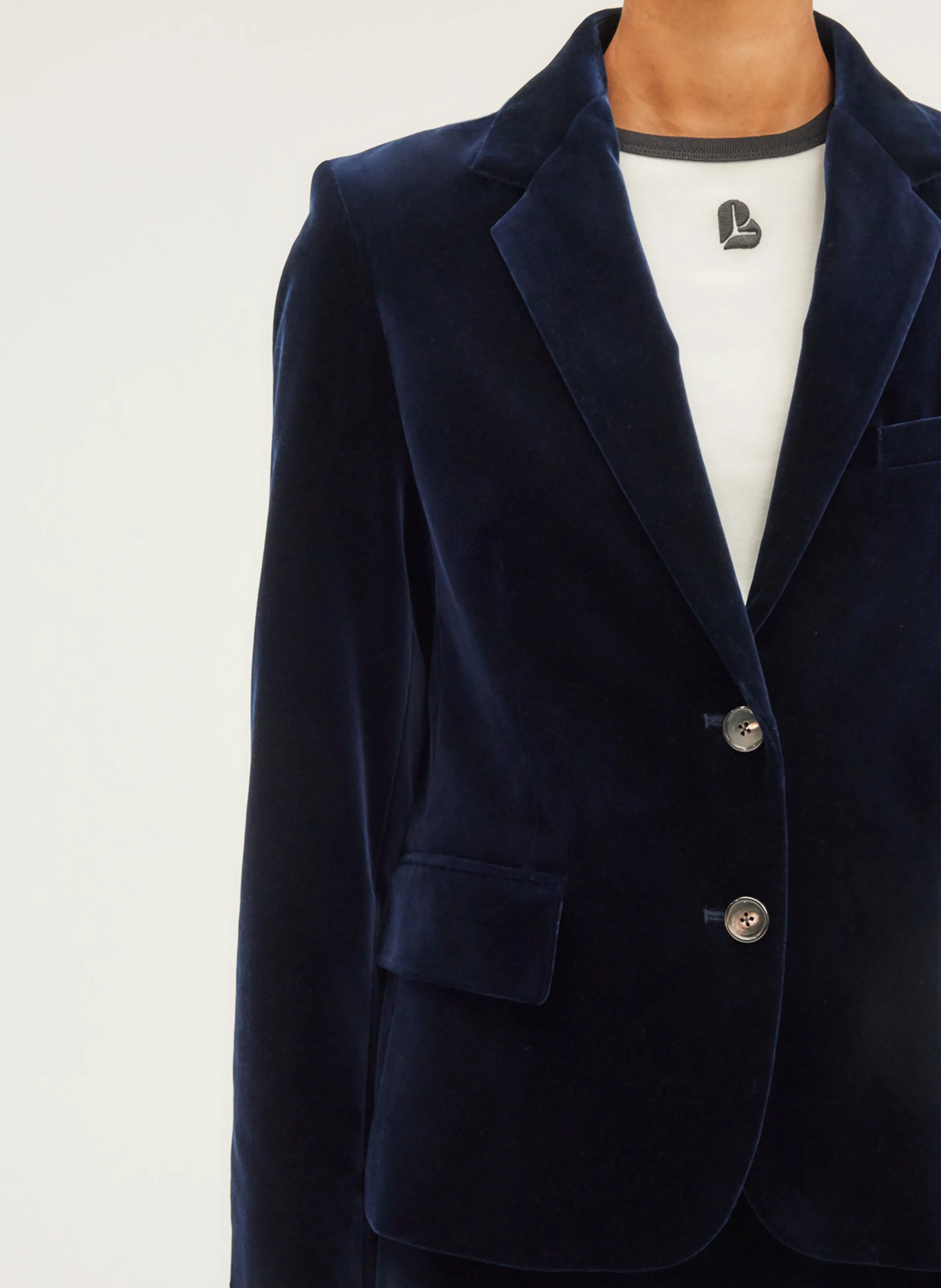 PABLO MEGANE  CHAQUETA CORTA DE TERCIOPELO DE ALGODóN EN AZUL