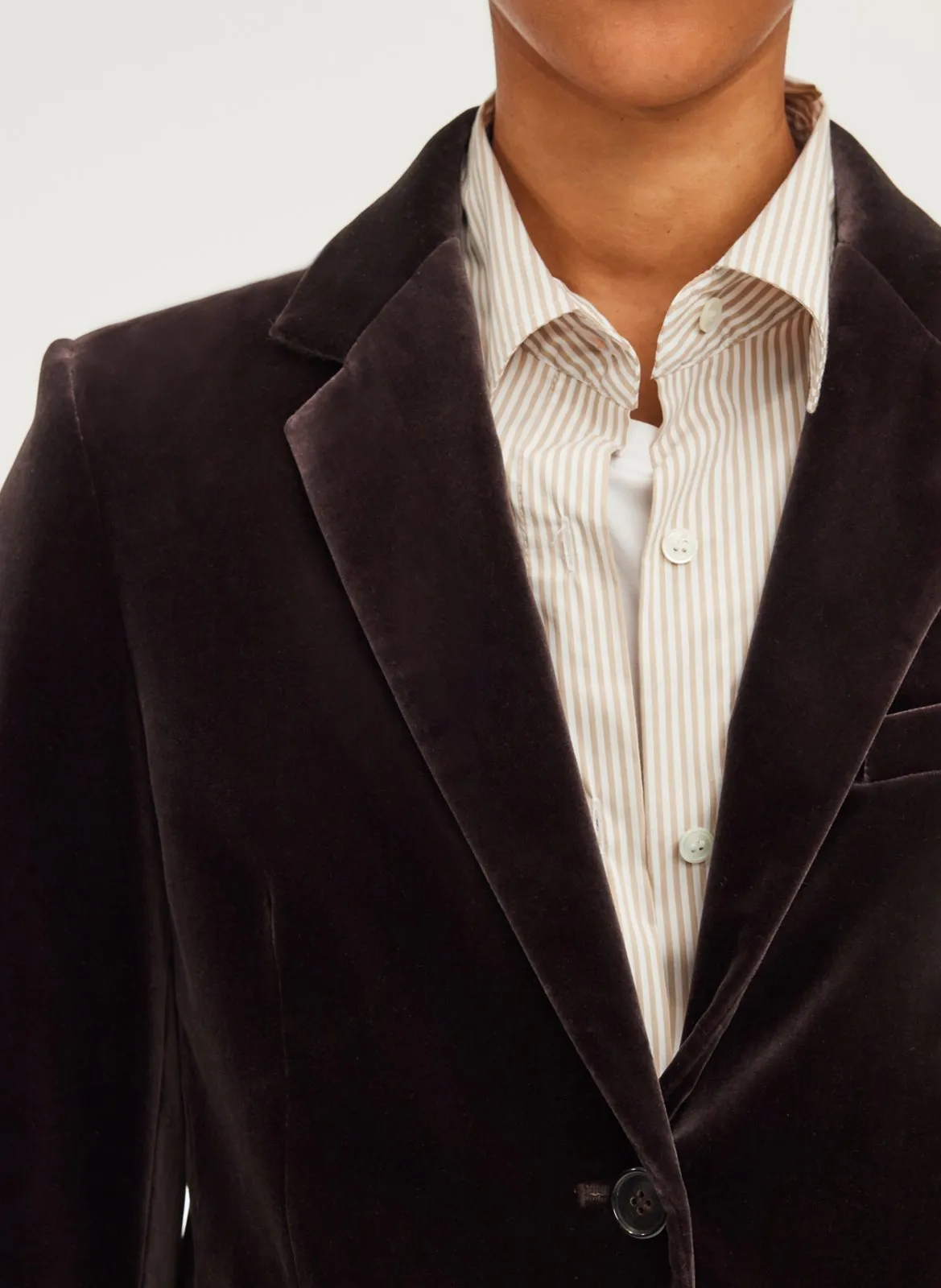 PABLO MEGANE  CHAQUETA CORTA DE TERCIOPELO DE ALGODóN EN MARRON