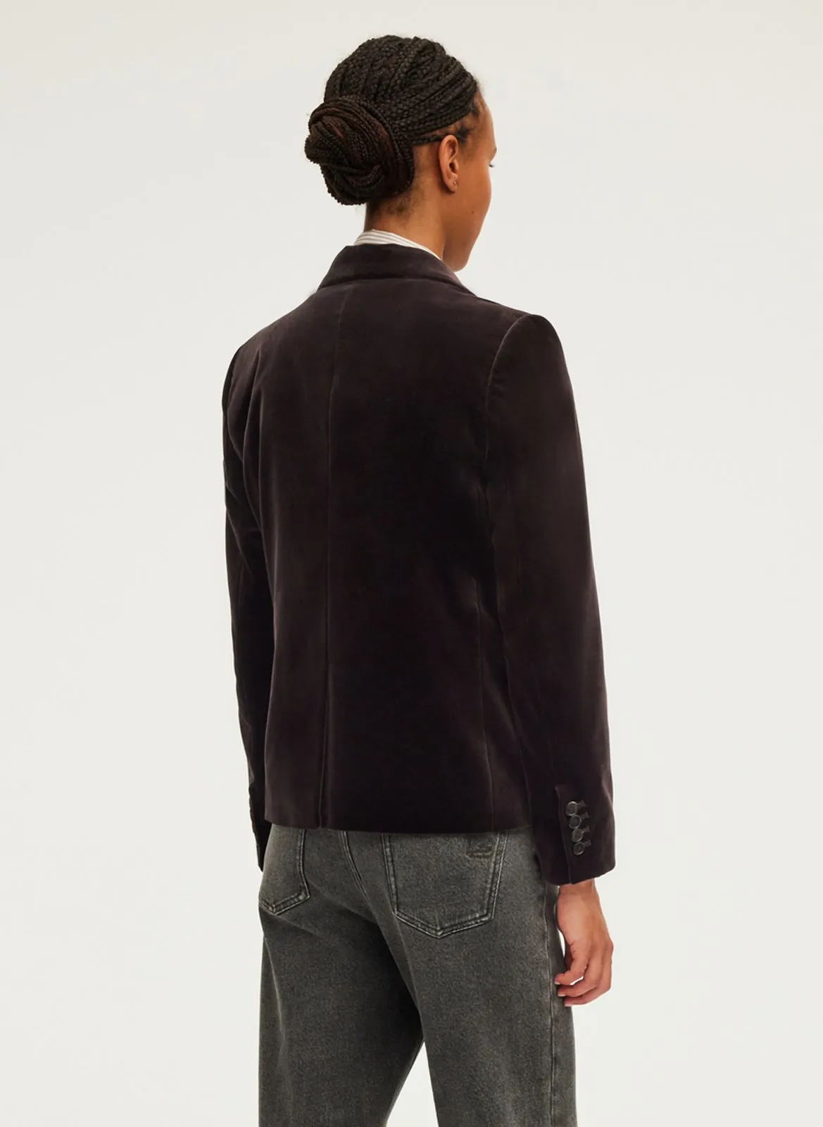 PABLO MEGANE  CHAQUETA CORTA DE TERCIOPELO DE ALGODóN EN MARRON