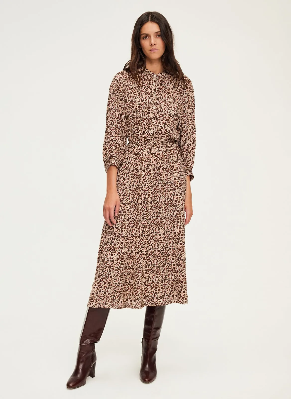 PABLO SOIZIC  VESTIDO ESTAMPADO EN BEIGE