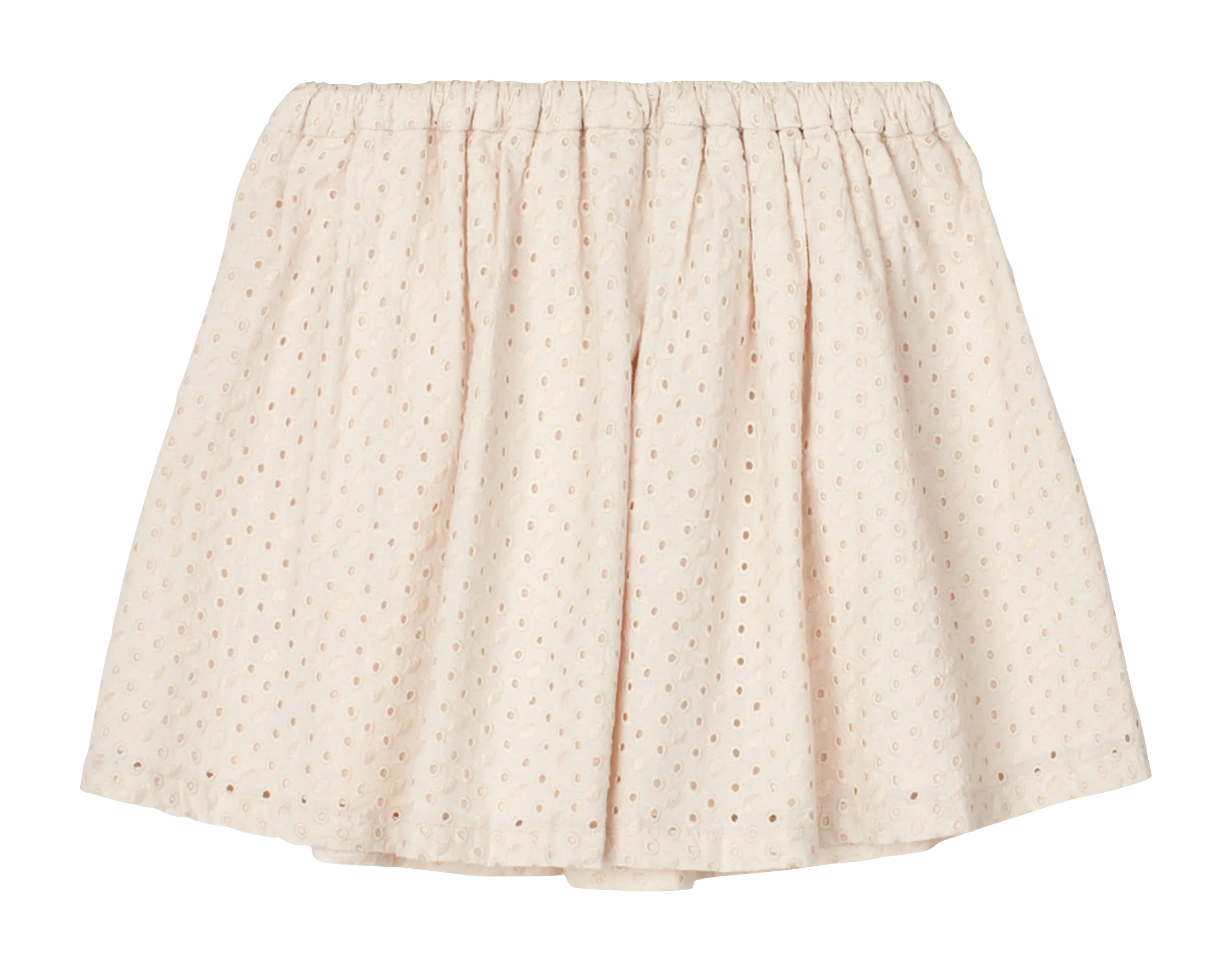 PADUA  FALDA CORTA DE ALGODóN ORGáNICO CON BORDADO INGLéS EN BEIGE