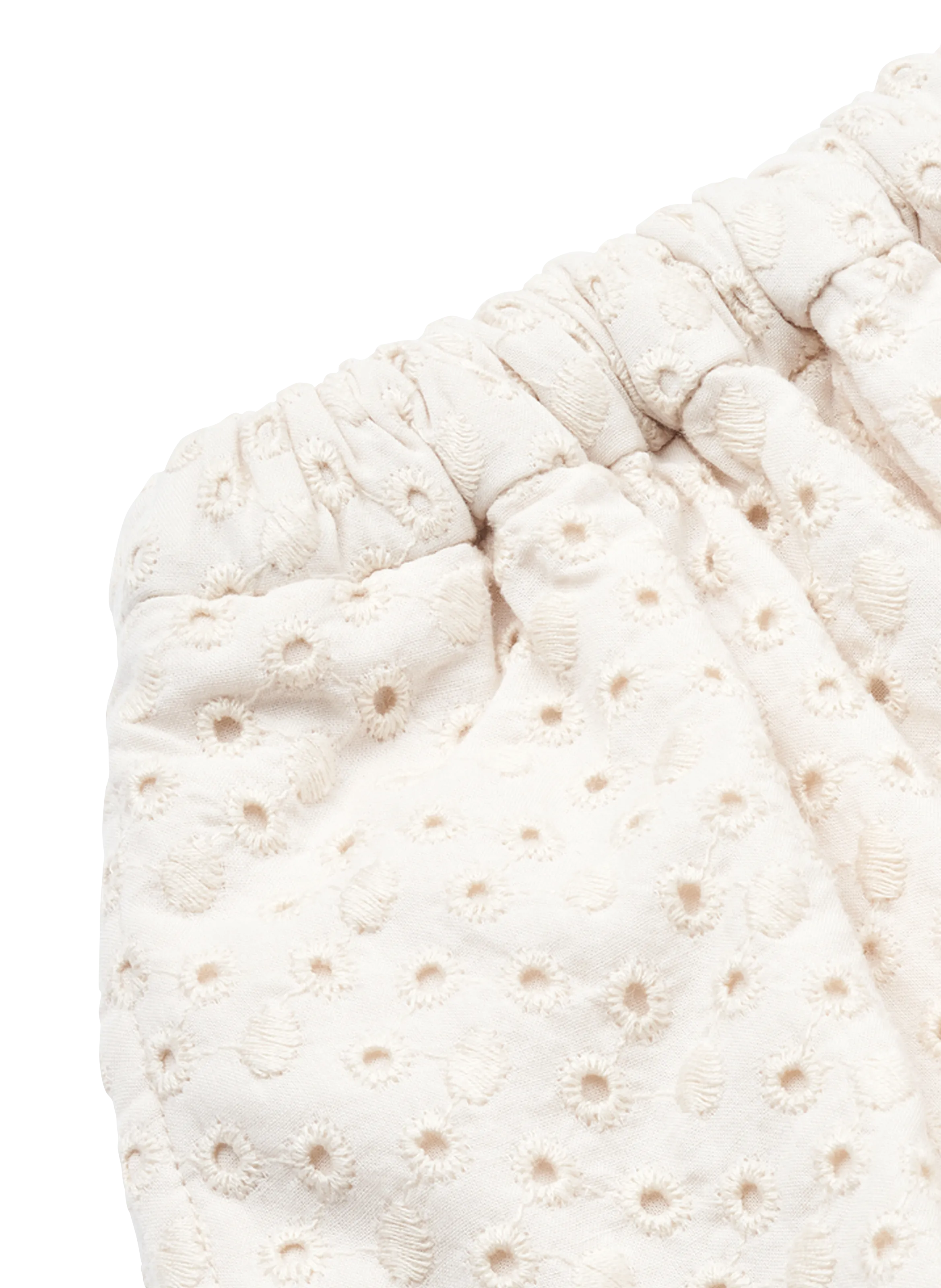 PADUA  FALDA CORTA DE ALGODóN ORGáNICO CON BORDADO INGLéS EN BEIGE