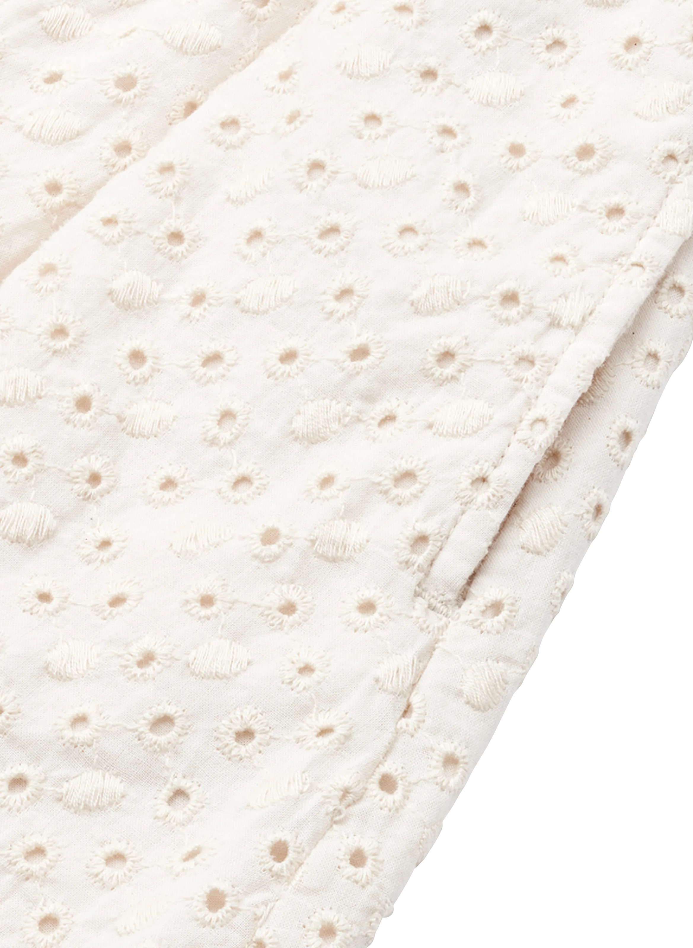 PADUA  FALDA CORTA DE ALGODóN ORGáNICO CON BORDADO INGLéS EN BEIGE