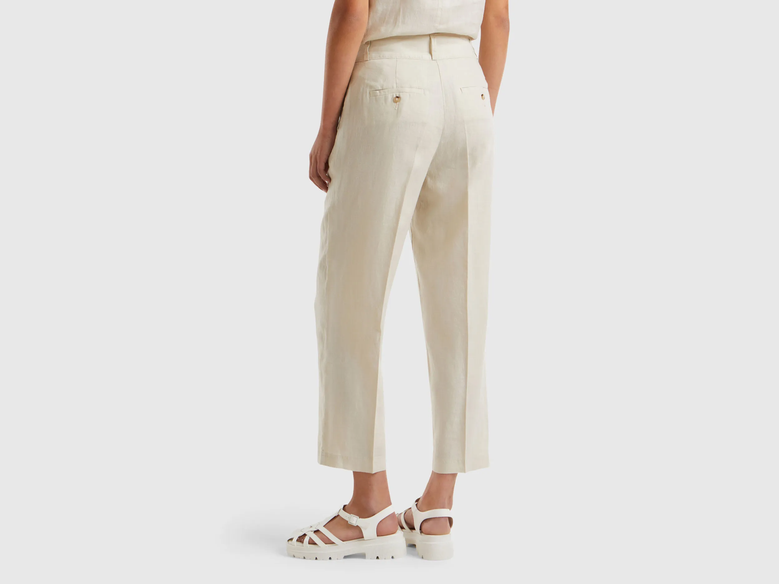 Pantalón recto de puro lino