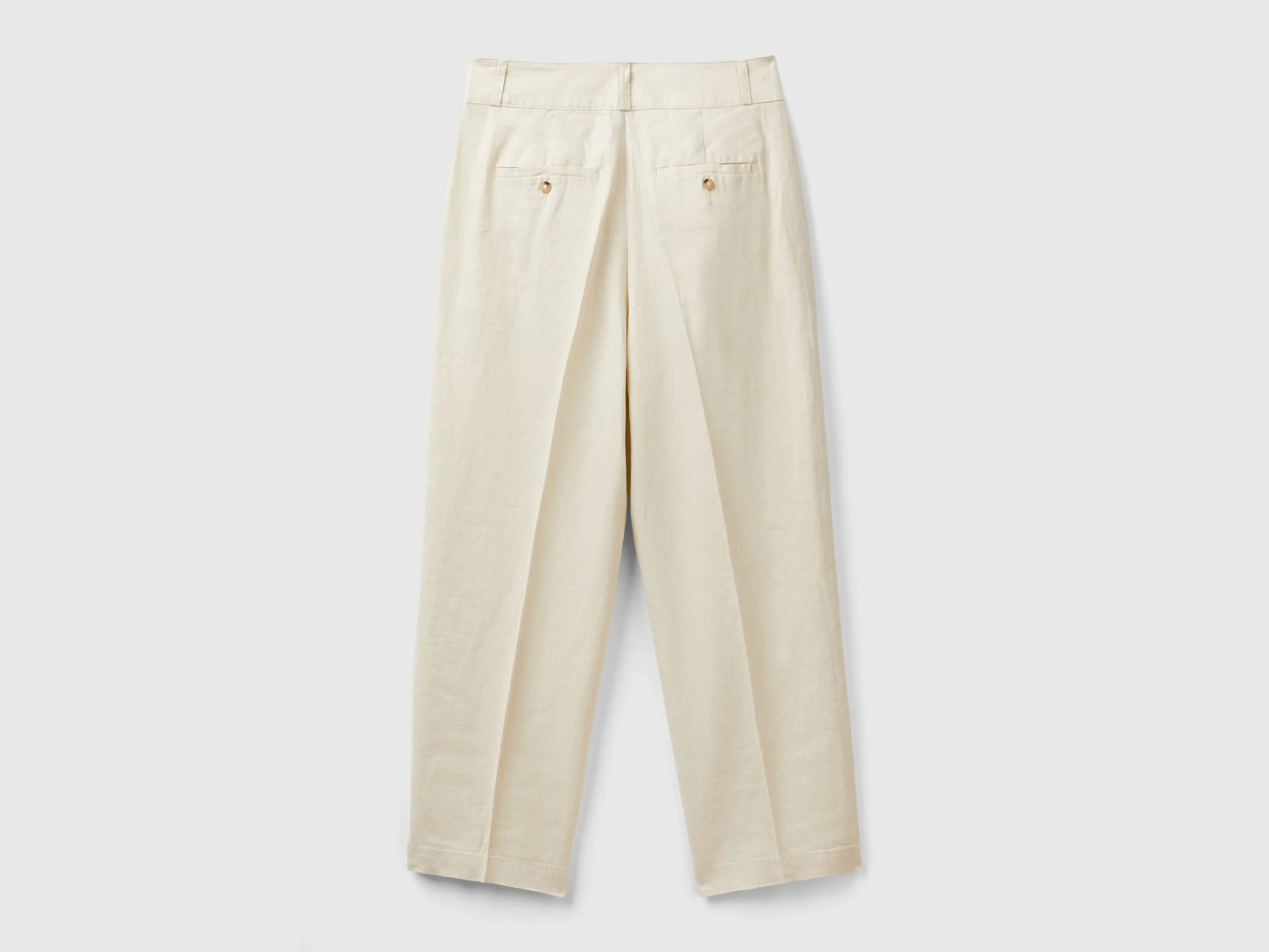 Pantalón recto de puro lino