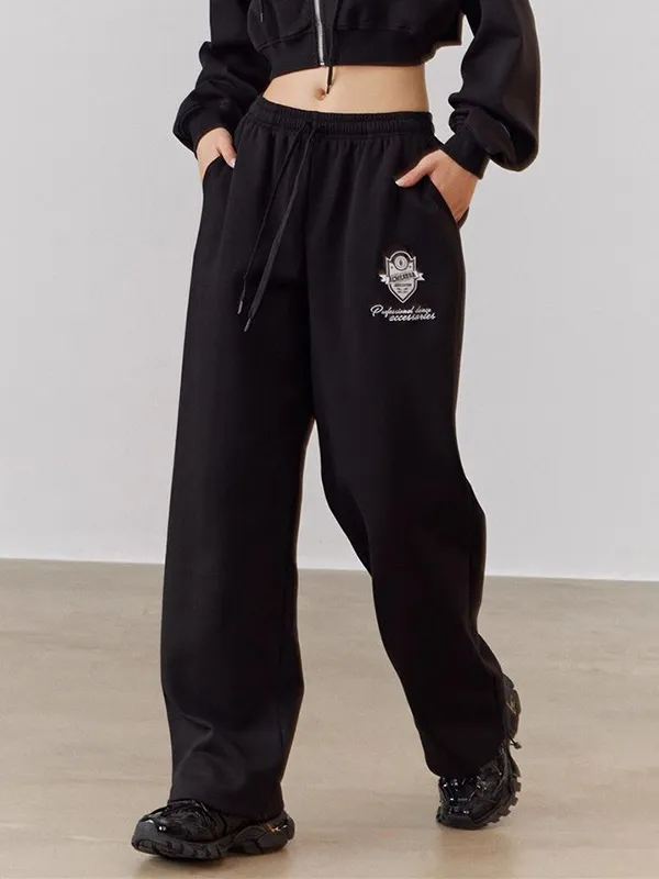 Pantalones deportivos con pies atados con cordón y estampado Hip Pop