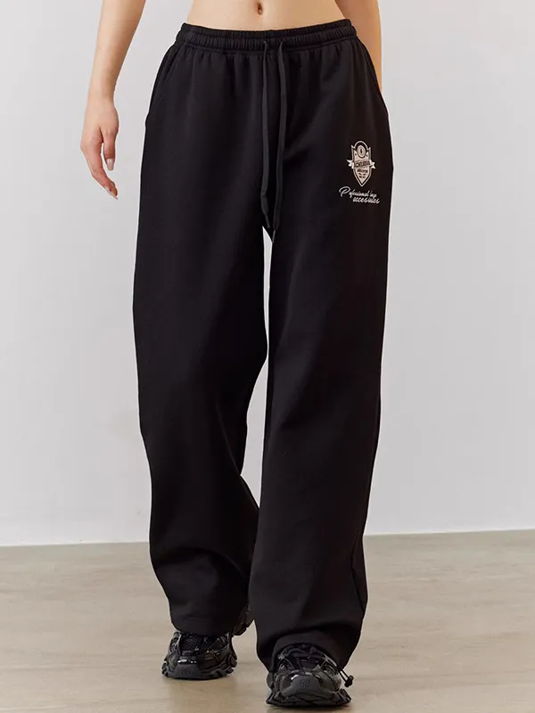 Pantalones deportivos con pies atados con cordón y estampado Hip Pop