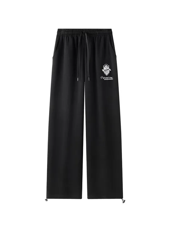 Pantalones deportivos con pies atados con cordón y estampado Hip Pop