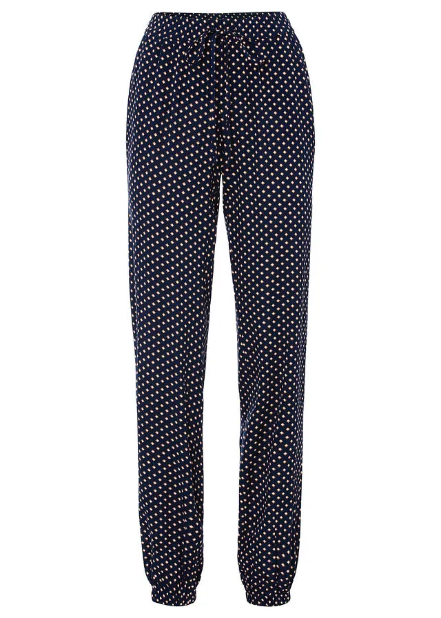 Pantalón ancho Azul oscuro con estampado gráfico