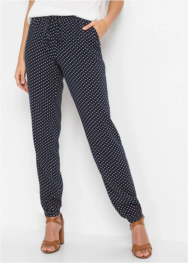 Pantalón ancho Azul oscuro con estampado gráfico