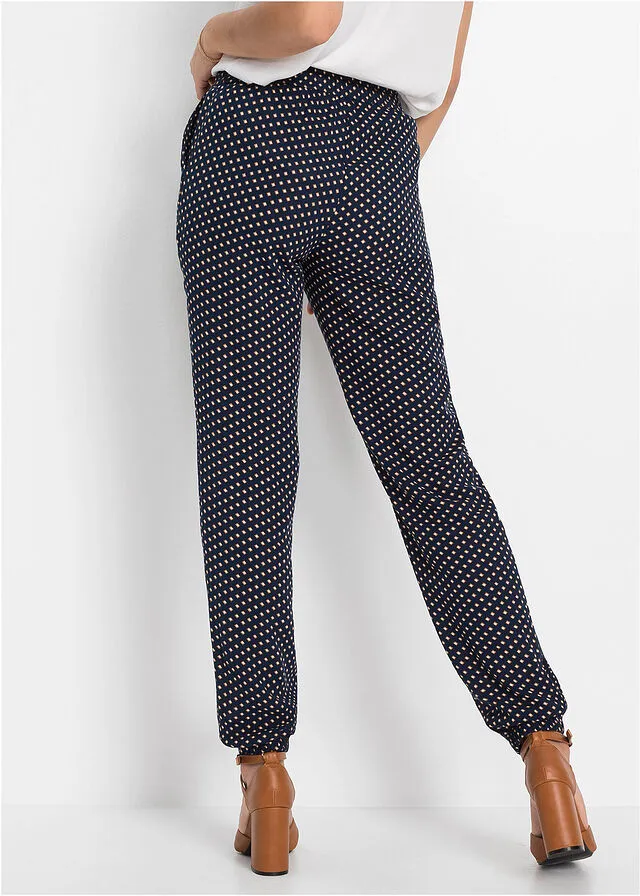 Pantalón ancho Azul oscuro con estampado gráfico