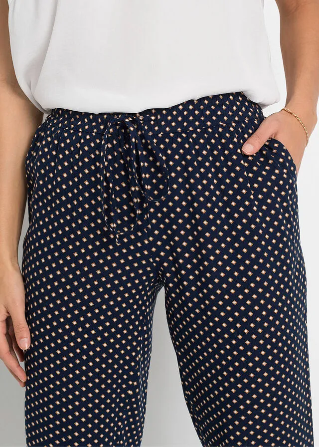 Pantalón ancho Azul oscuro con estampado gráfico