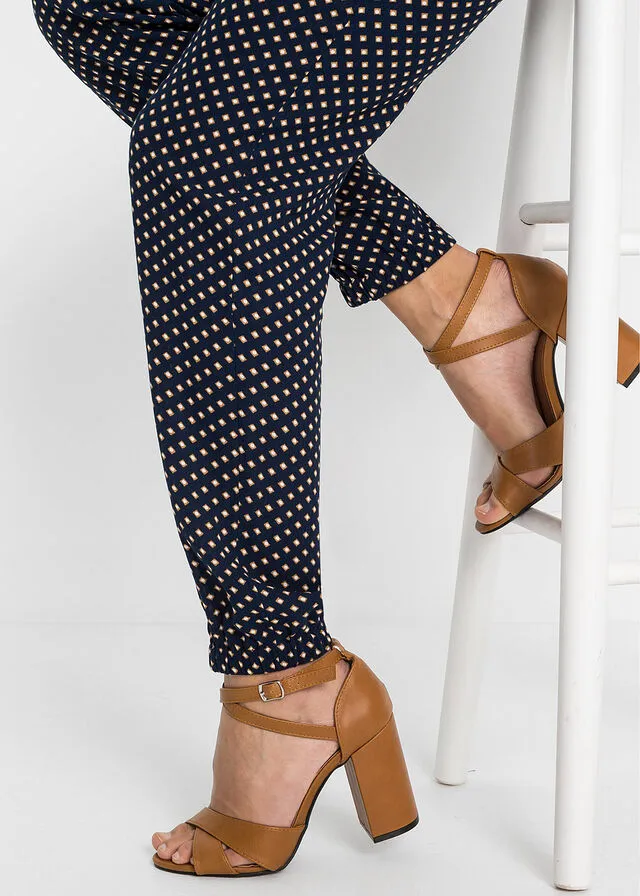 Pantalón ancho Azul oscuro con estampado gráfico