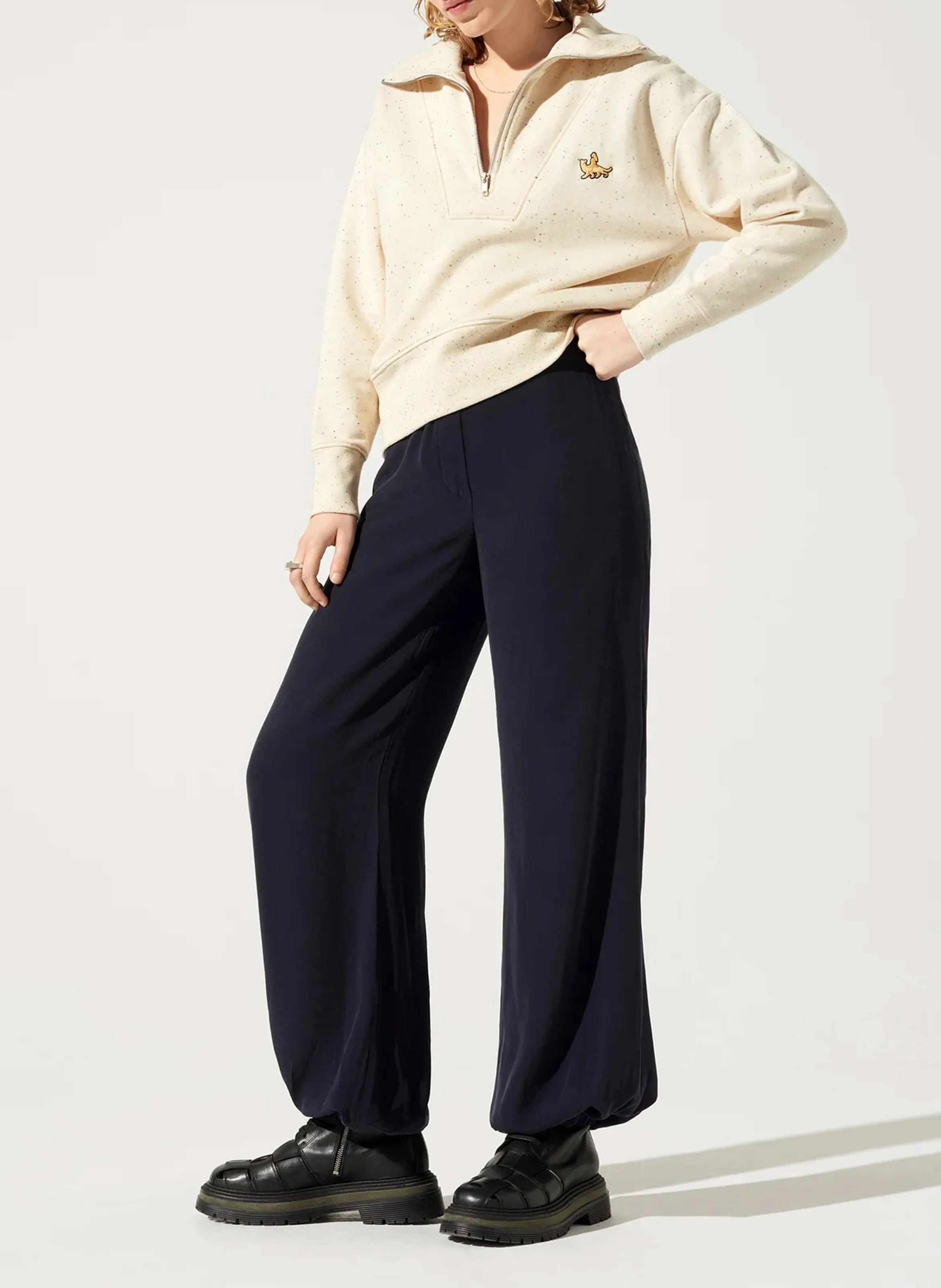 Pantalón ancho en azul