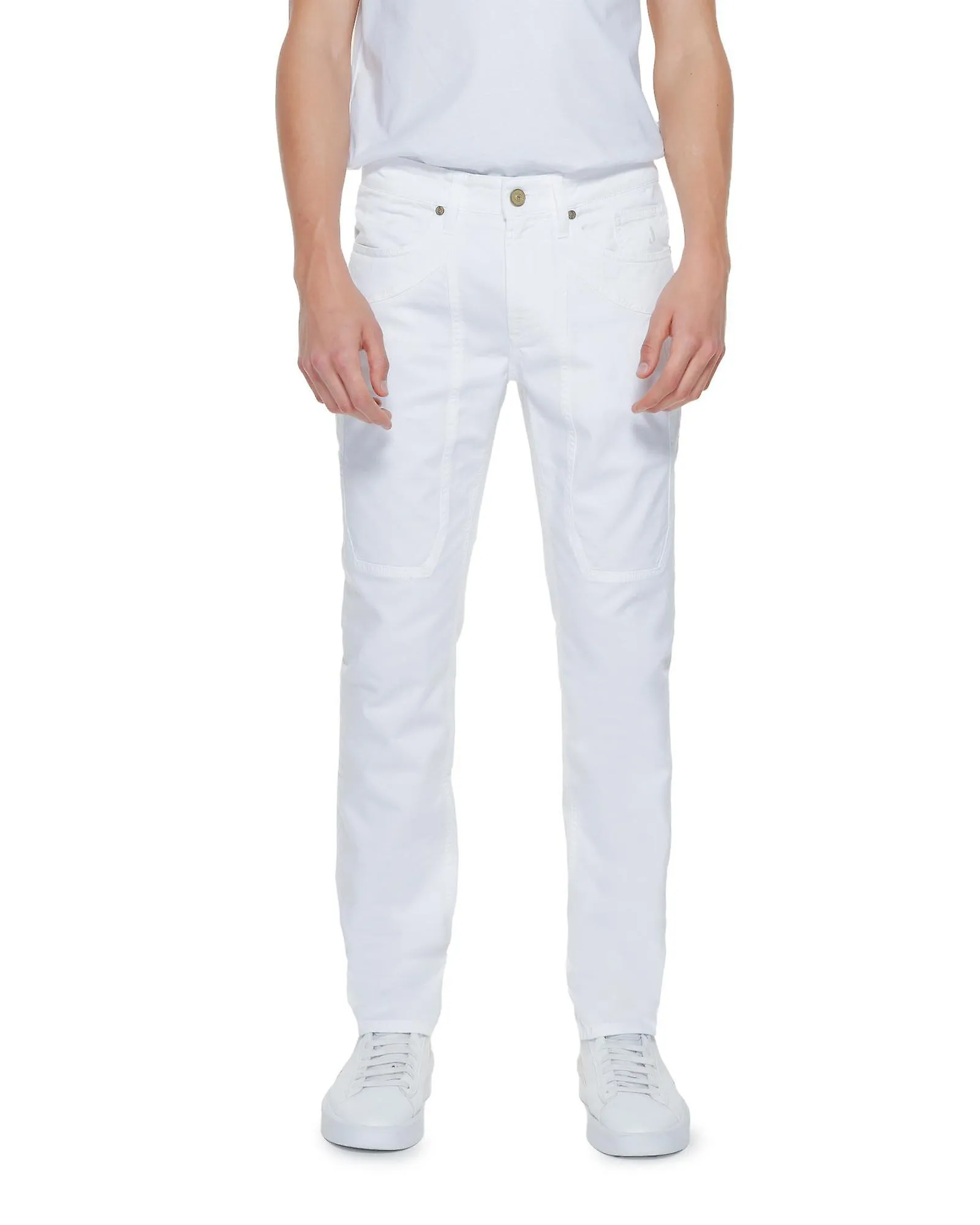 Pantalón de algodón Jeckerson con cierre de cremallera y botones