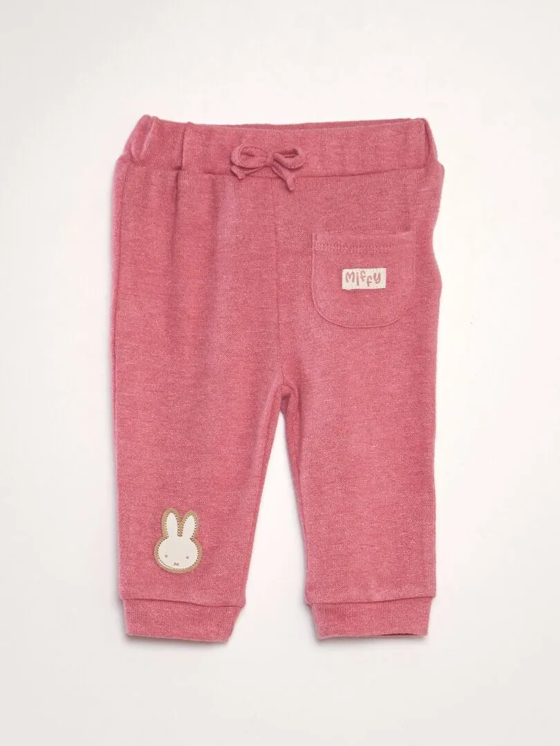 PANTALóN DE PUNTO CON CONEJO  ROSA