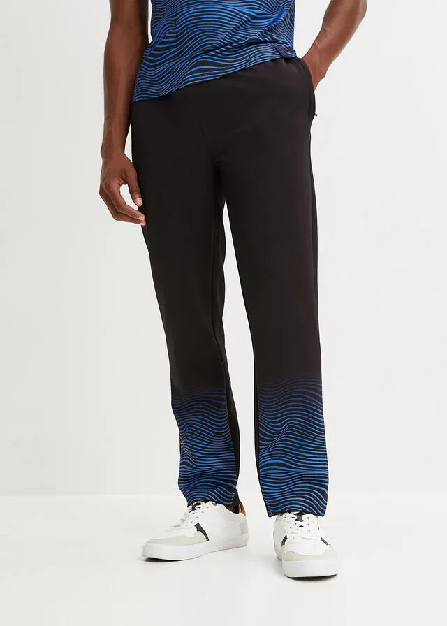 PANTALóN DEPORTIVO NEGROAZUR CON ESTAMPADO GRáFICO