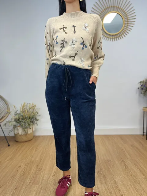 Pantalón Jogger Pana Azul Marino