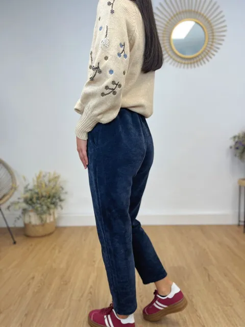 Pantalón Jogger Pana Azul Marino