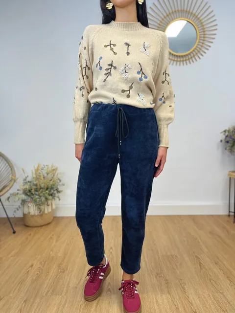 Pantalón Jogger Pana Azul Marino