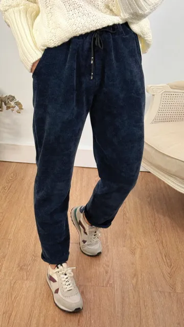 Pantalón Jogger Pana Azul Marino