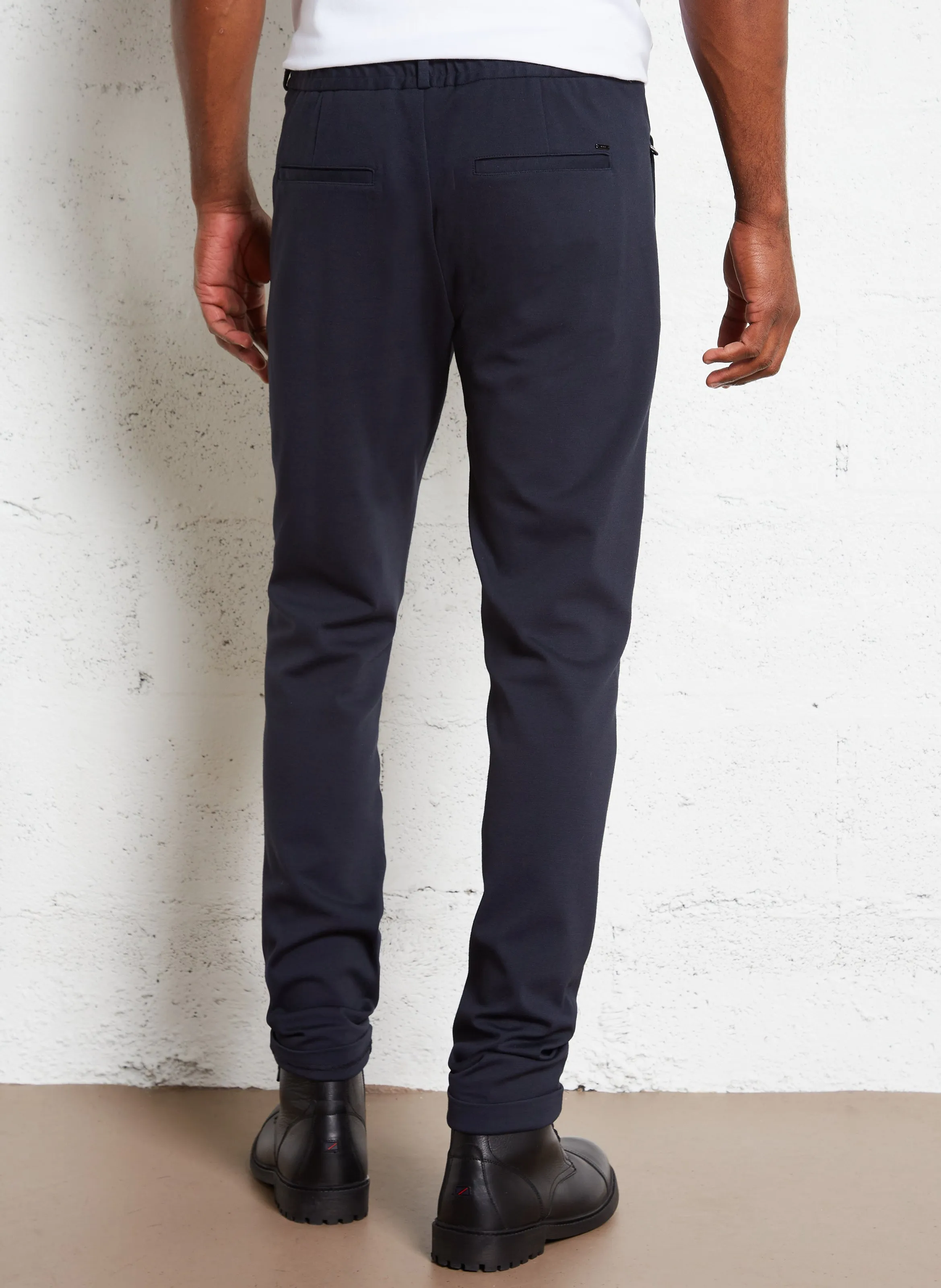 Pantalón slim de algodón en azul