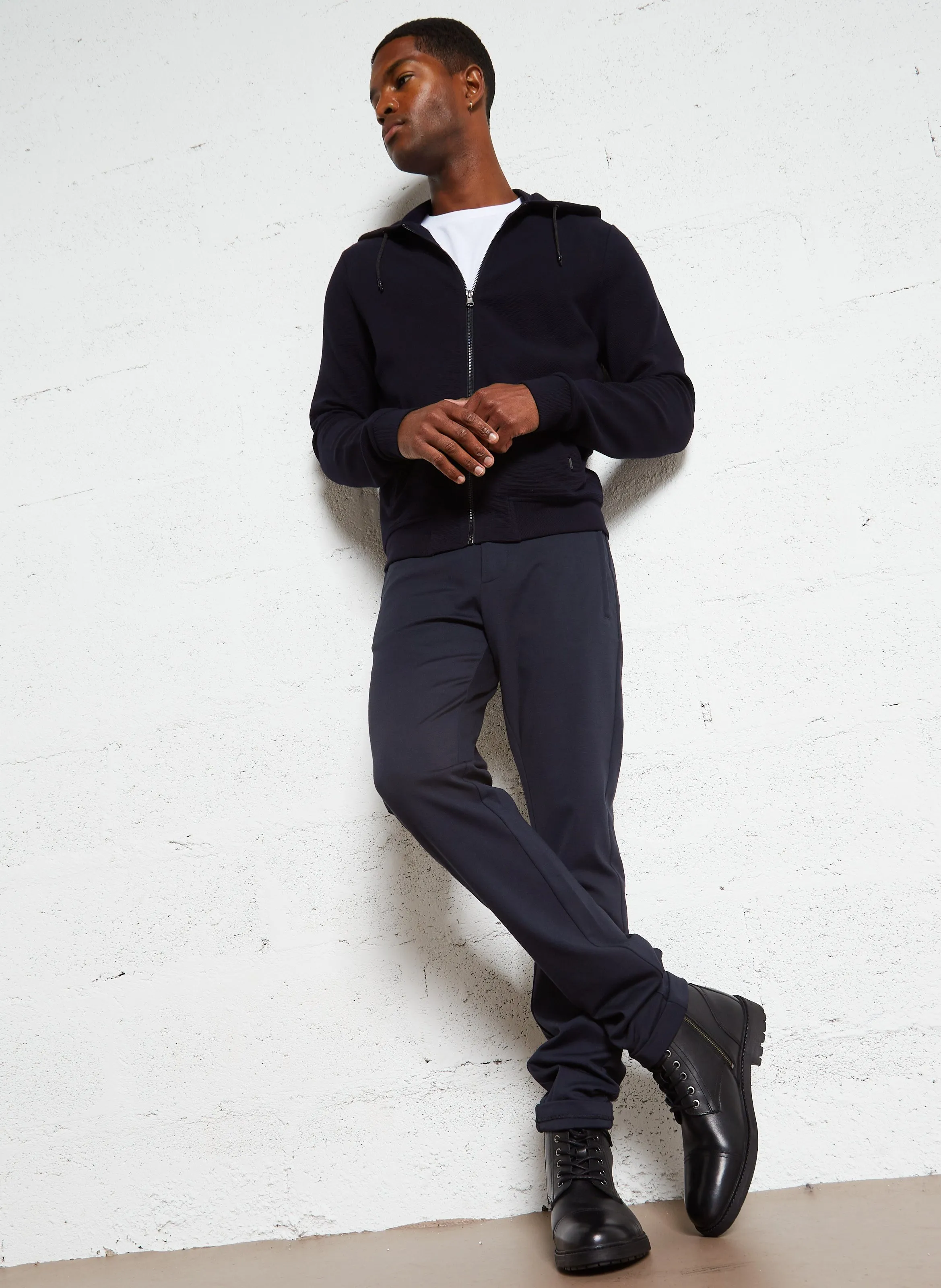 Pantalón slim de algodón en azul