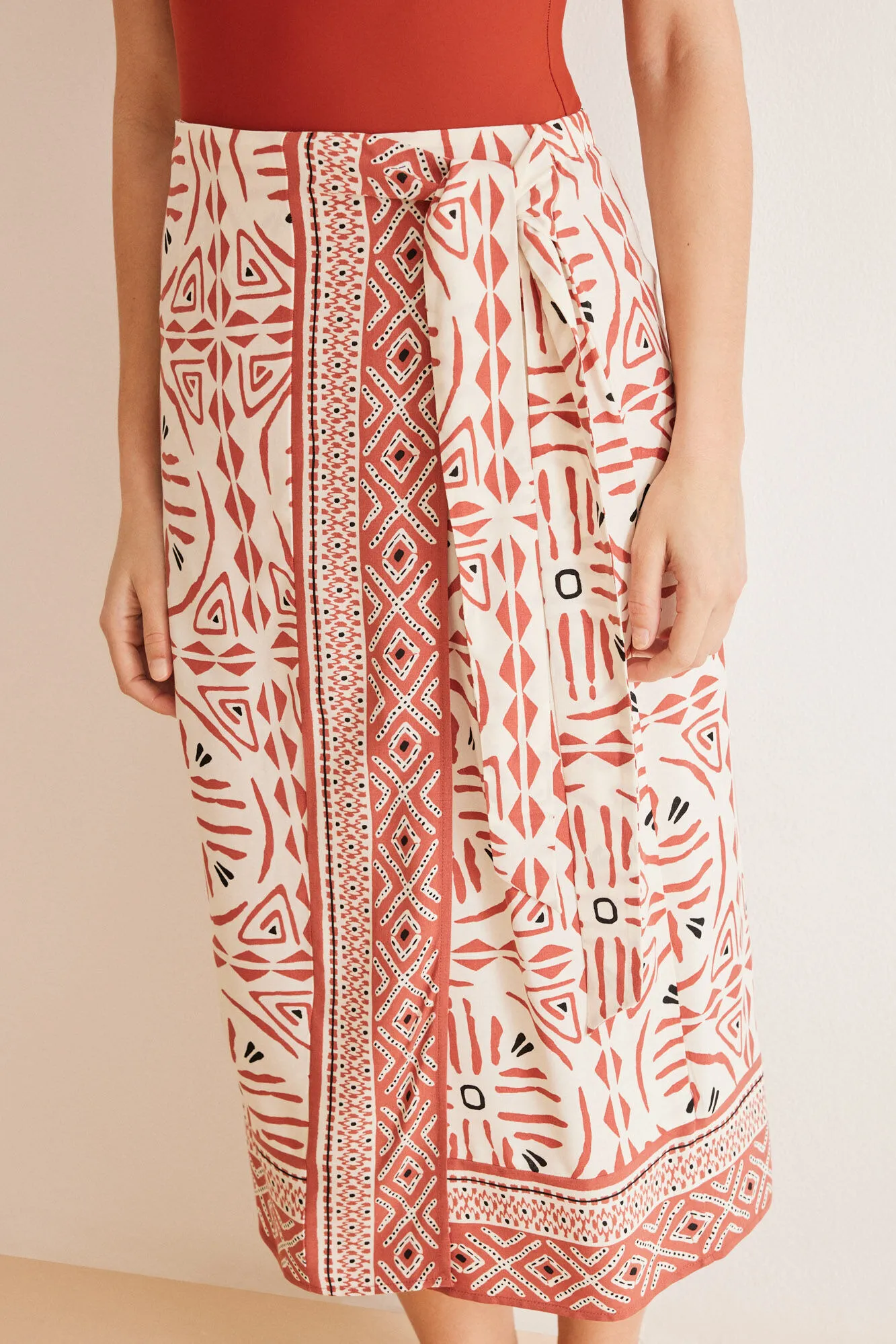 Pareo midi estampado étnico