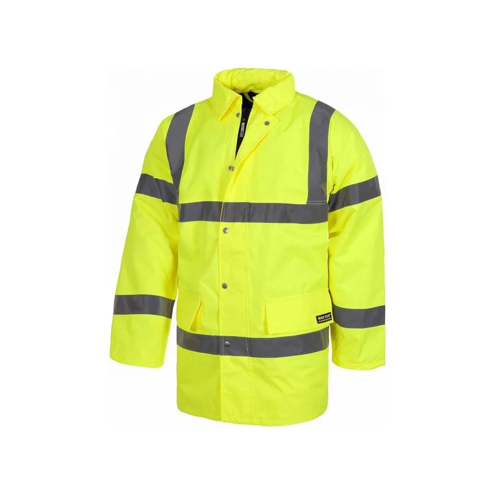 Parka acolchada alta visibilidad con cintas reflectantes. EN471.