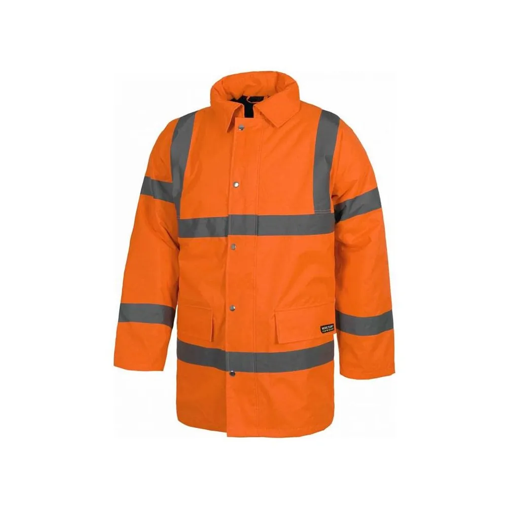 Parka acolchada alta visibilidad con cintas reflectantes. EN471.