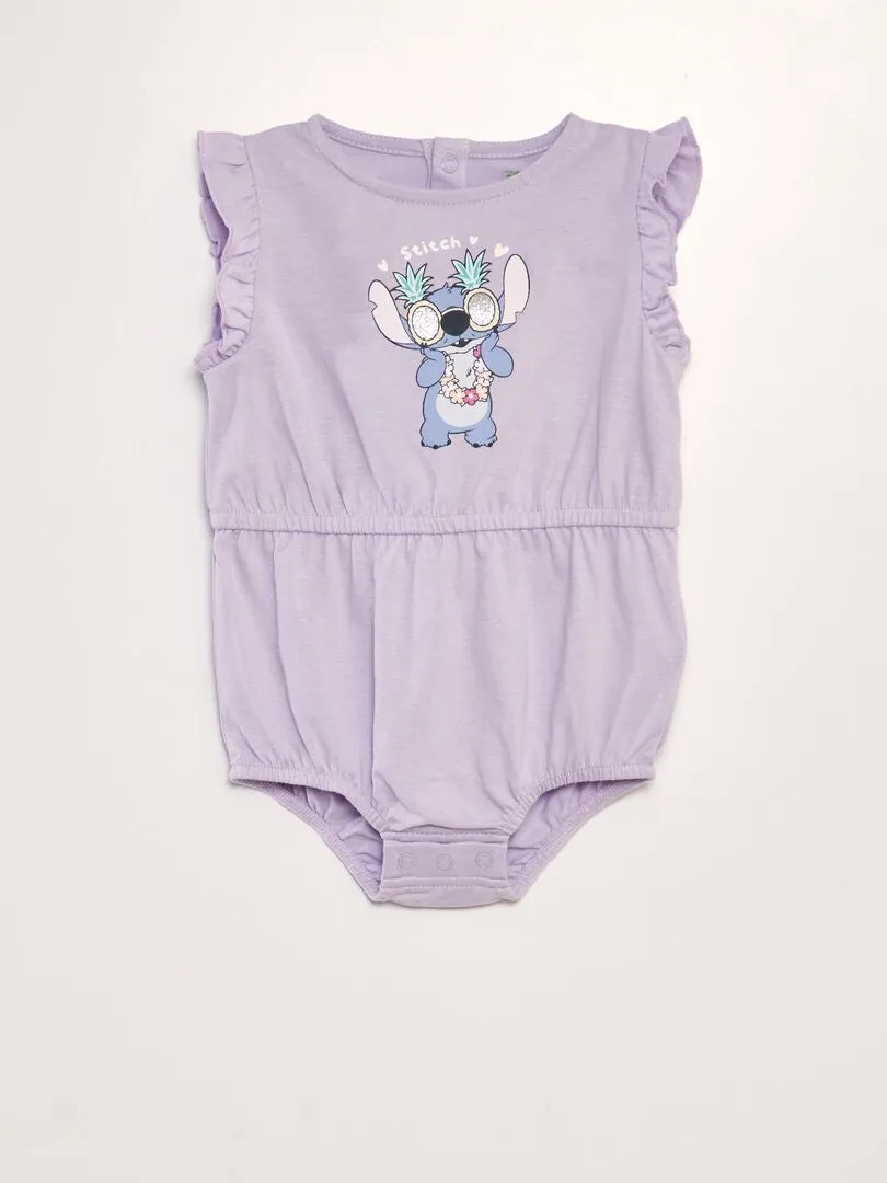PELELE DE PUNTO 'DISNEY' CON VOLANTES EN LAS MANGAS 'STITCH'  PURPURA
