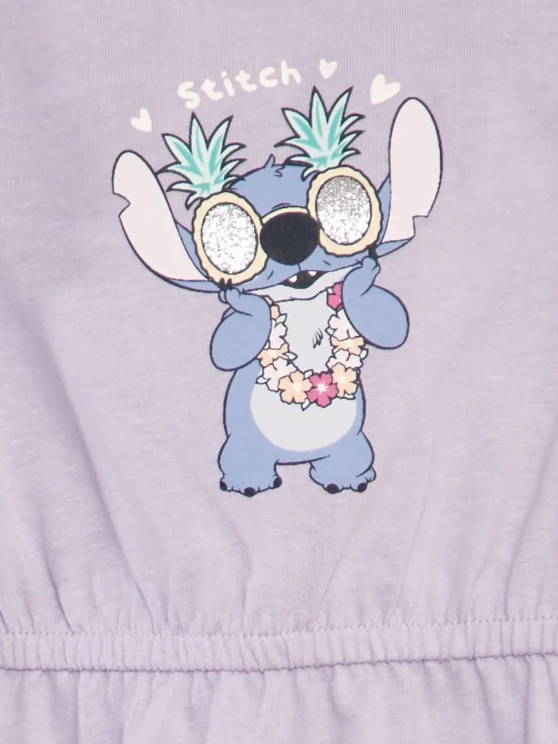 PELELE DE PUNTO 'DISNEY' CON VOLANTES EN LAS MANGAS 'STITCH'  PURPURA