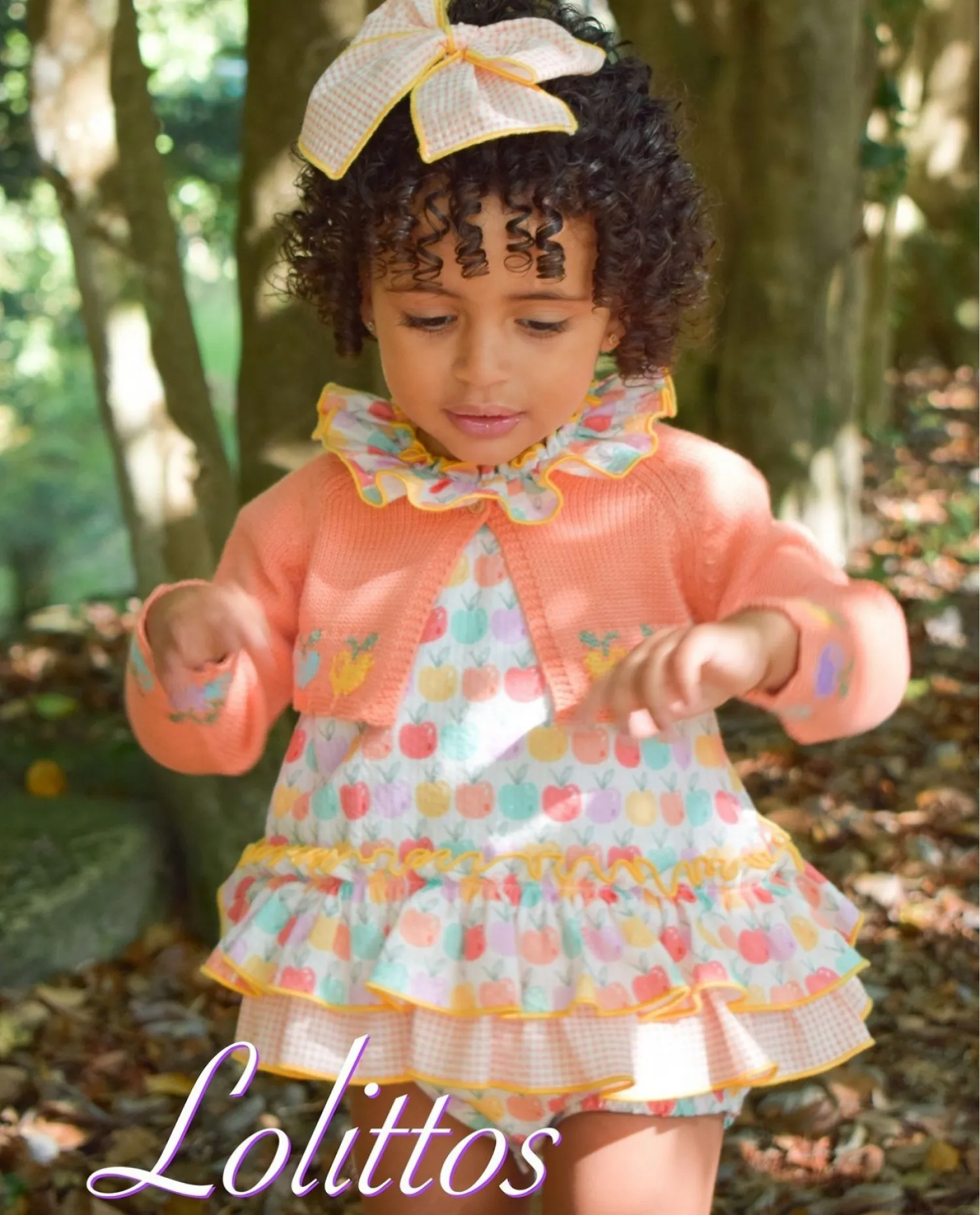 Pelele y chaqueta para niña colección Picnic de Lolittos