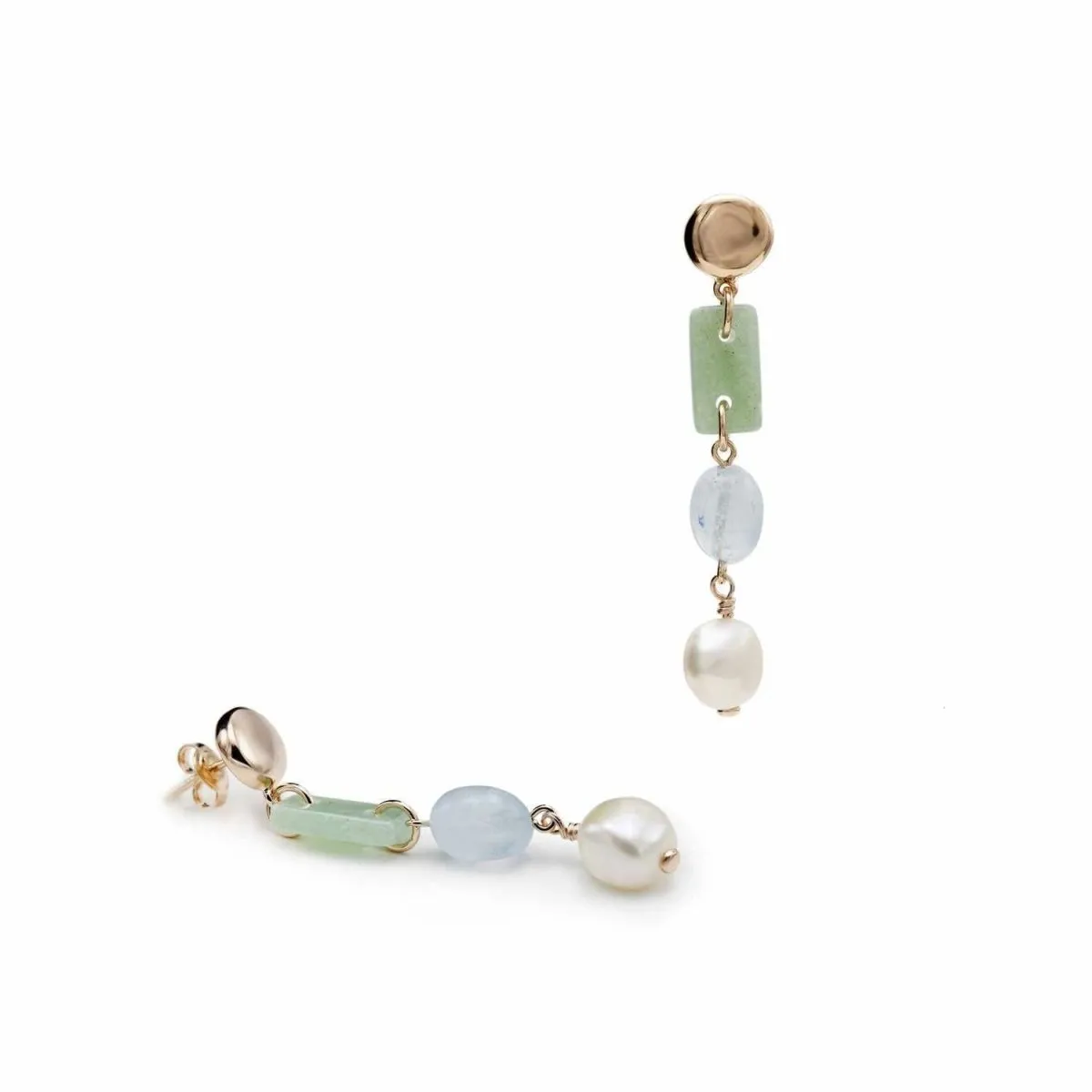 Pendientes de piedra natural diseo colgante de perla final