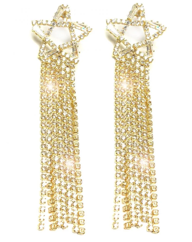 PENDIENTES DORADOS LARGOS PARA UN LOOK FABULOSO DE NOCHE